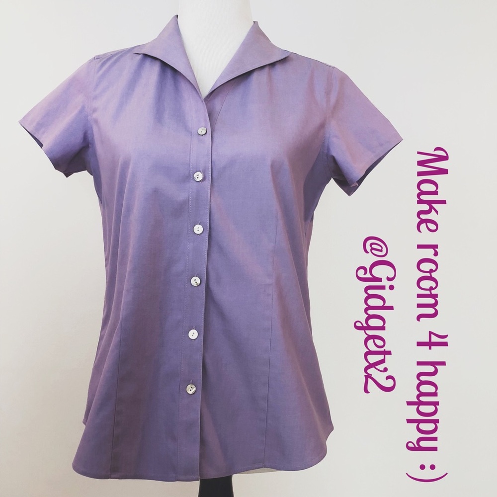 Coldwater Creek lilac short sleeve button up Sz S